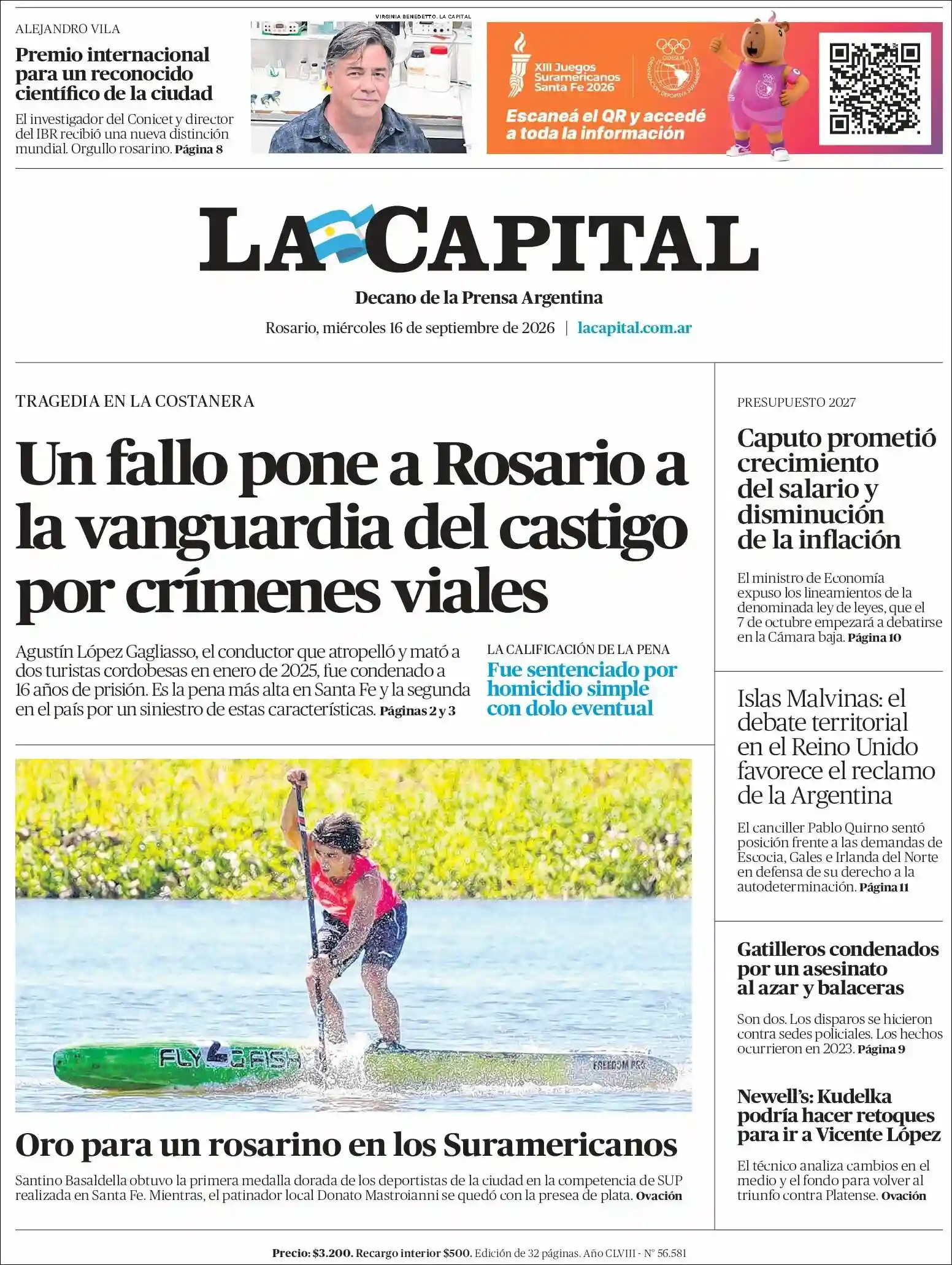 Estudios Max | D`LIGAS - Tapa del diario La Capital Rosario