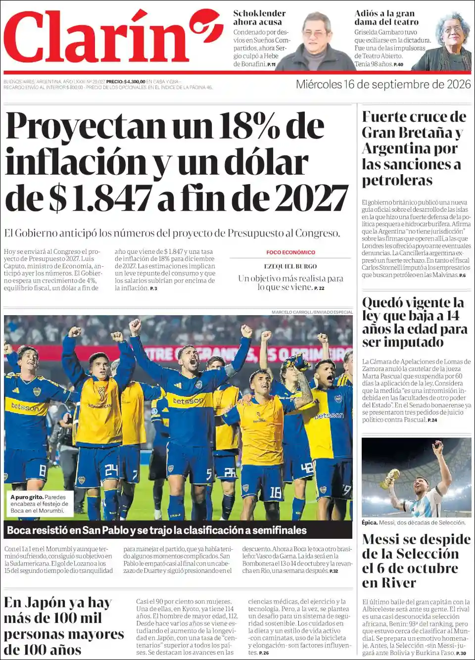 Estudios Max | D`LIGAS - Tapa del diario Clarin