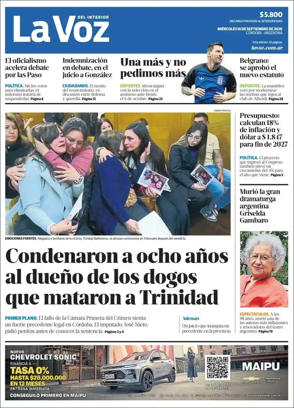 Estudios Max | D`LIGAS - Tapa del diario La Voz