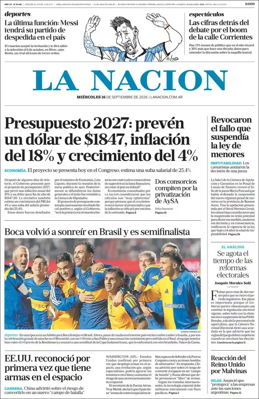 Estudios Max | D`LIGAS - Tapa del diario Nacion