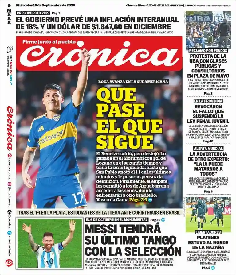 Estudios Max | D`LIGAS - Tapa del diario Crónica